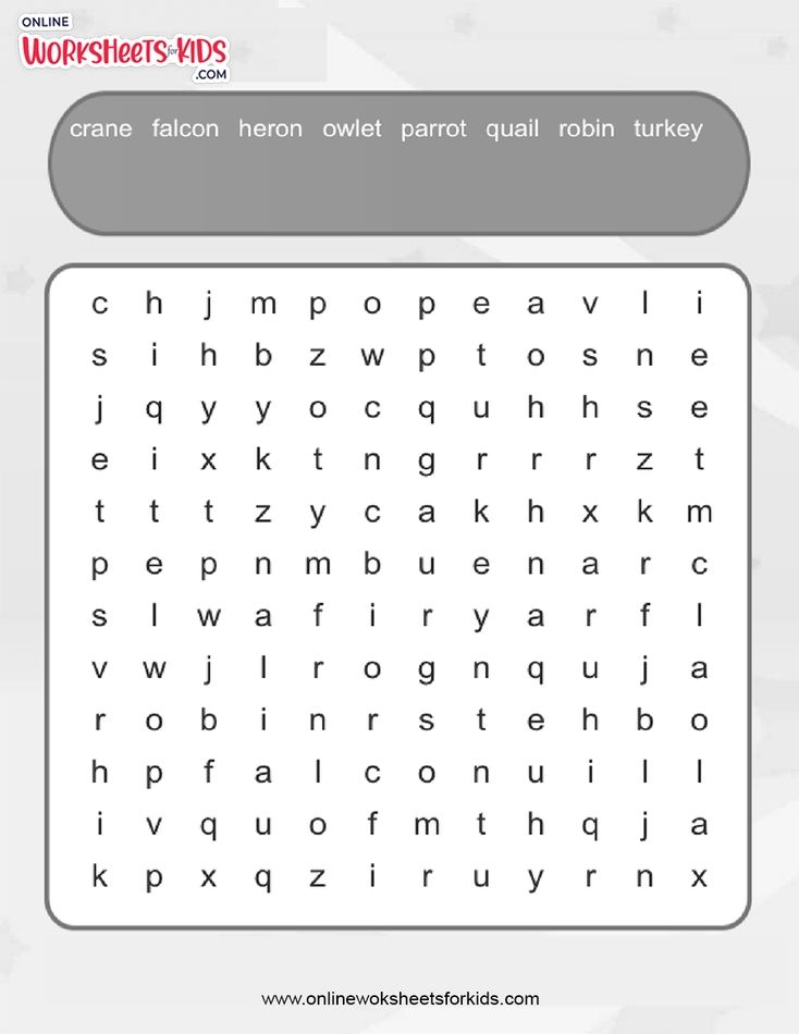 Birds Word Search (Normal)