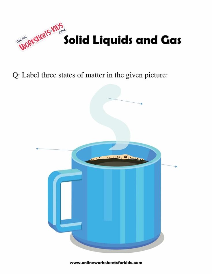 Solid Liquids and Gas Worksheet For Grade 1-2