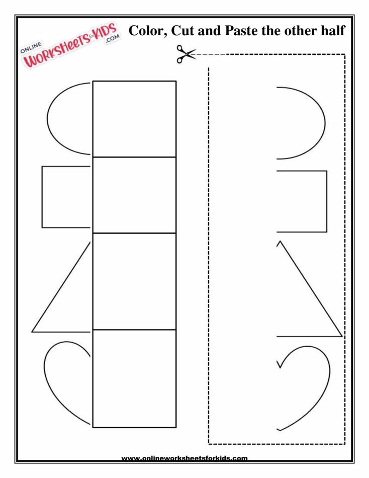 Cut And Paste Shapes Triangle Square Rectangle And Diamond 1