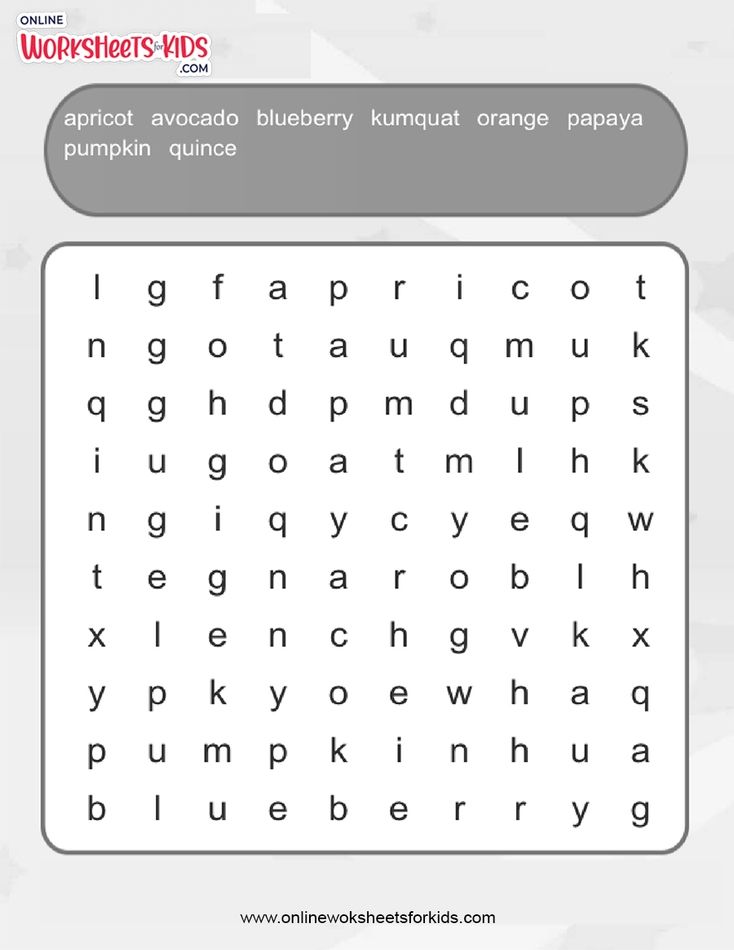 Fruits Word Search (Advance)