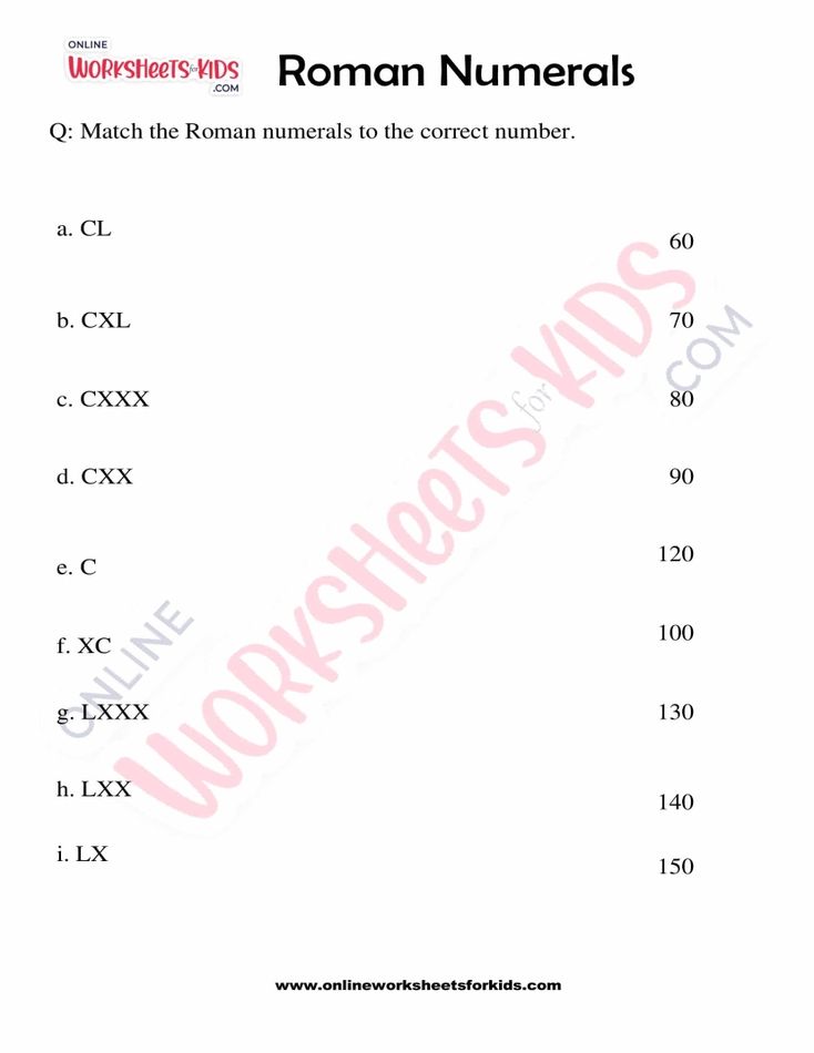 Roman Numerals Worksheet Grade 3-03