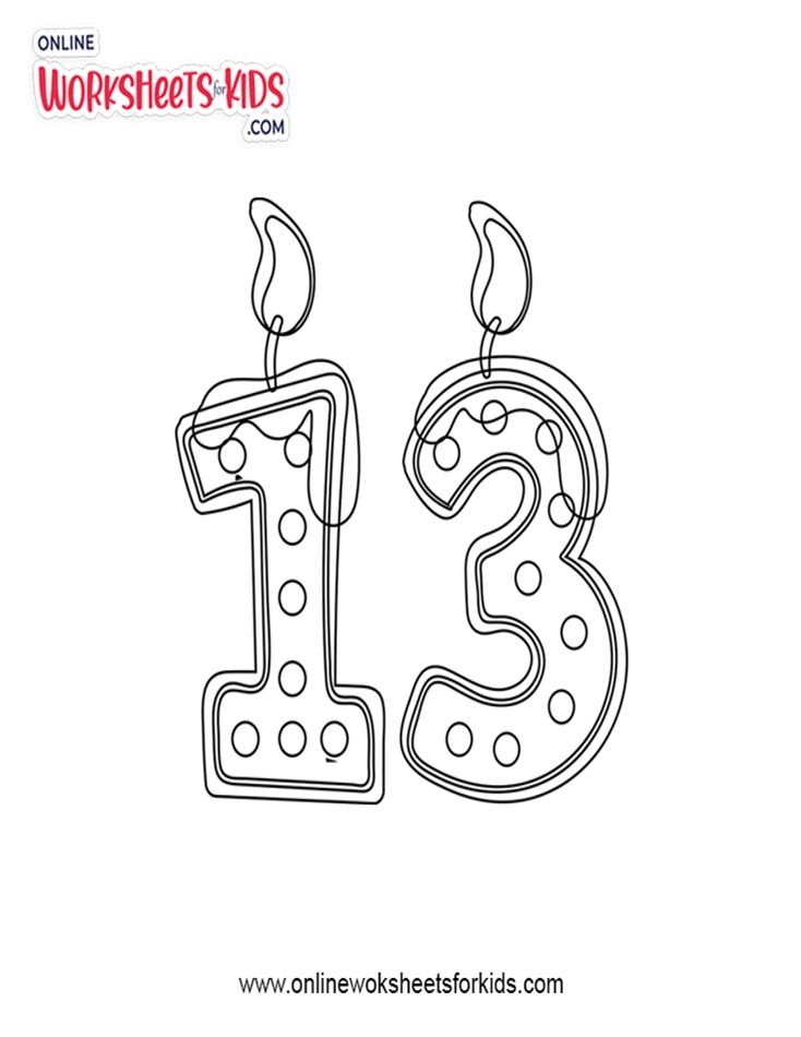 Number 13 Coloring
