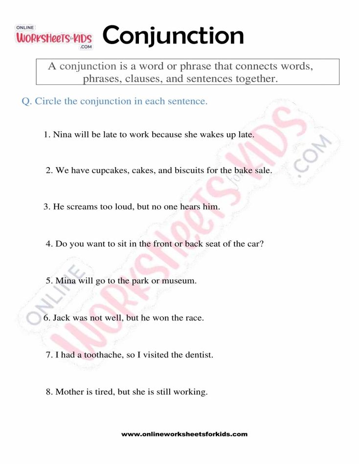 Conjunctions Worksheet 03