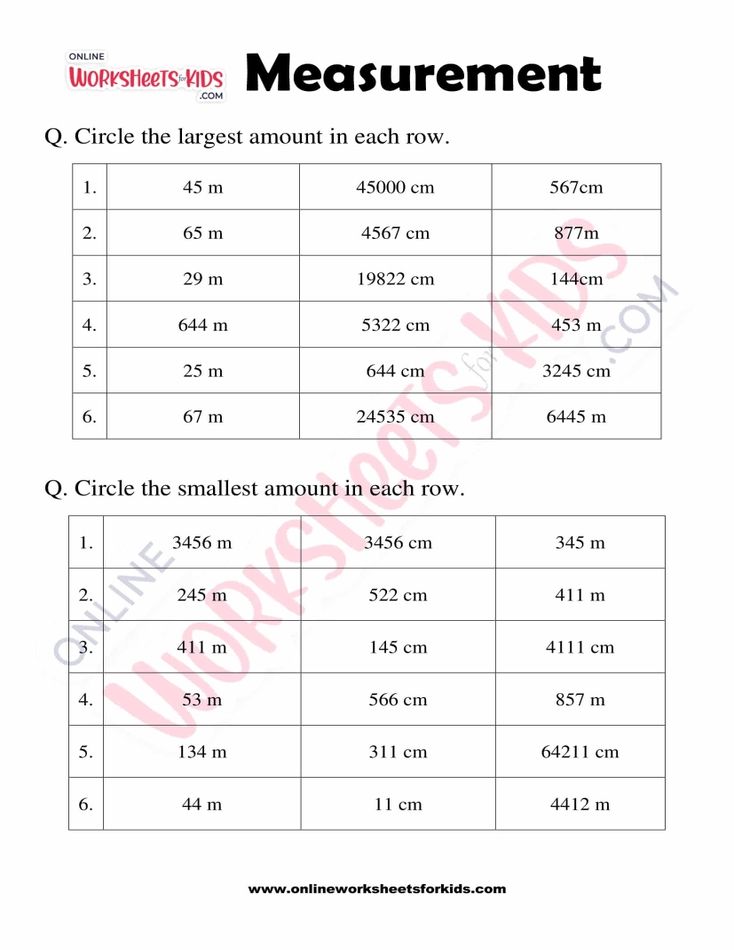 Measurement Worksheet Grade 3-05