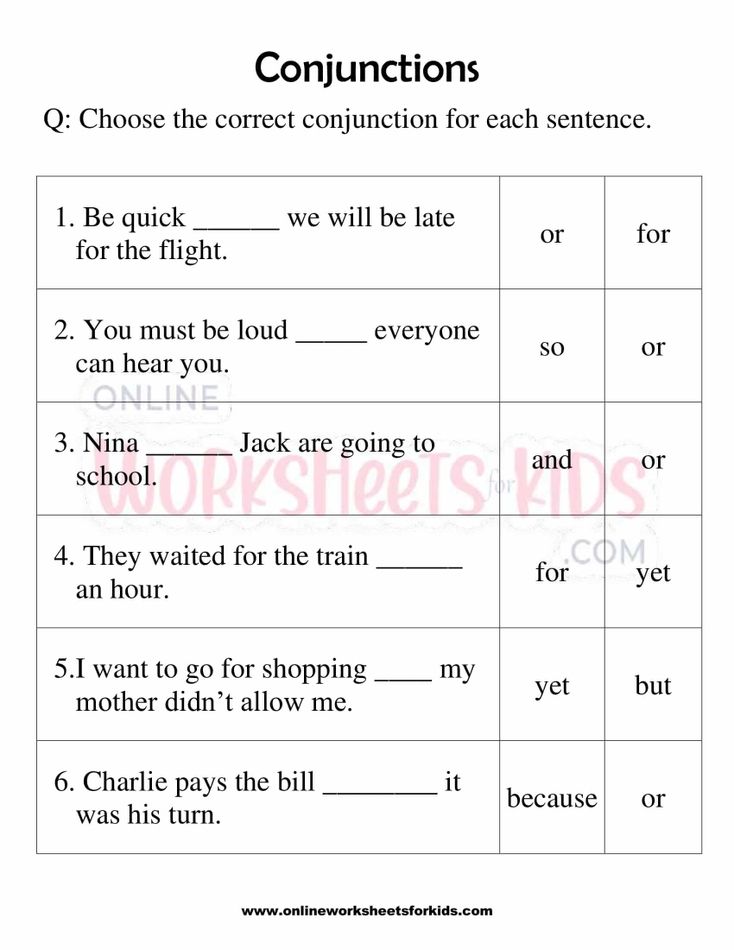 Conjunction Worksheets 1st Grade 10