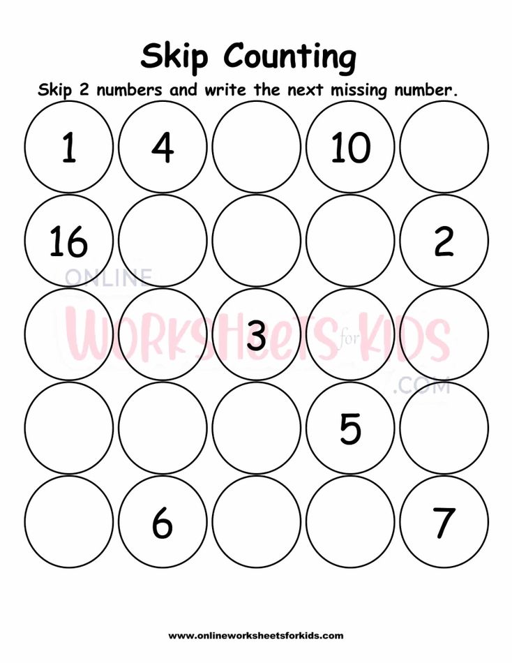 Skip Counting Worksheets 7