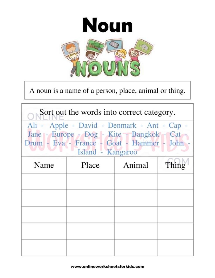 Noun Worksheets For Grade 1-1