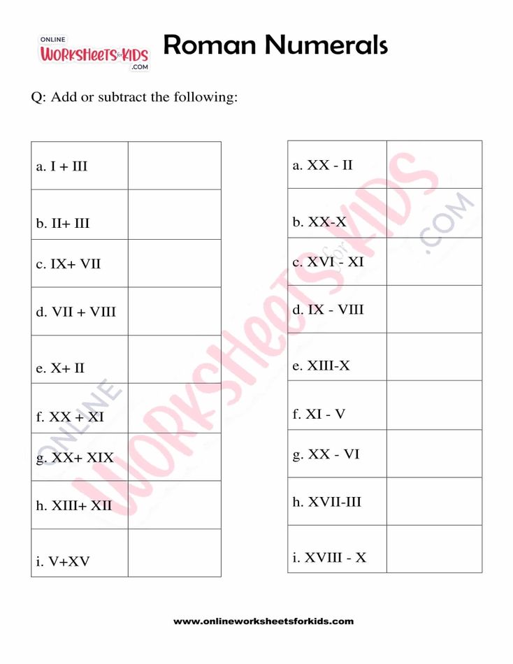 Roman Numerals Worksheets Roman Numerals Worksheet Grade 3