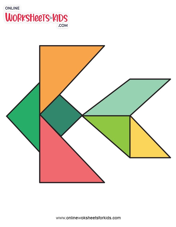 Tangram Fish Worksheets For Grade 1-9