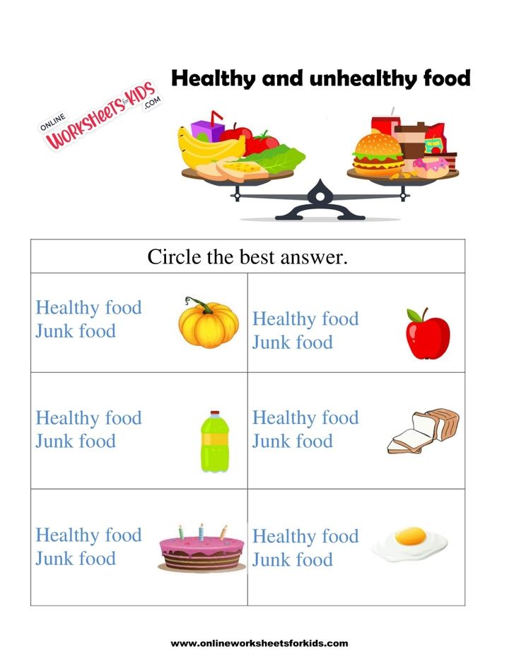 Healthy And Unhealthy Food Worksheets 10