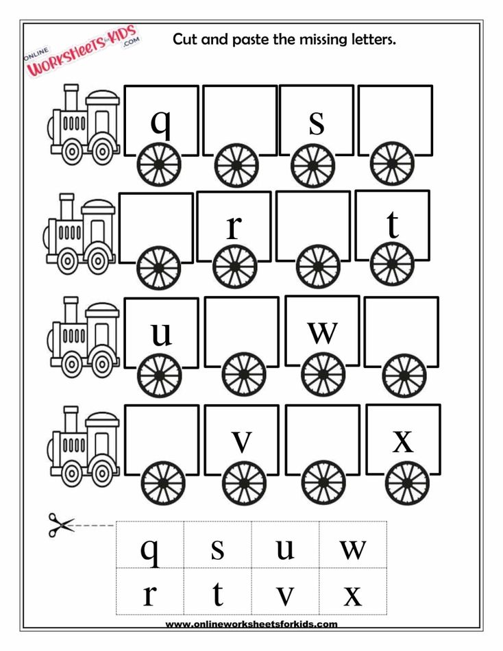 Lowercase Letters Cut And Paste The Missing Letters 3