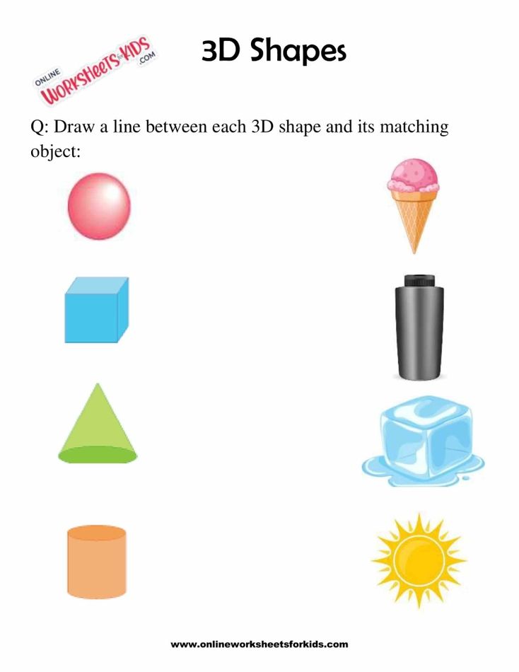 3D Shapes Worksheets 1st Grade 5