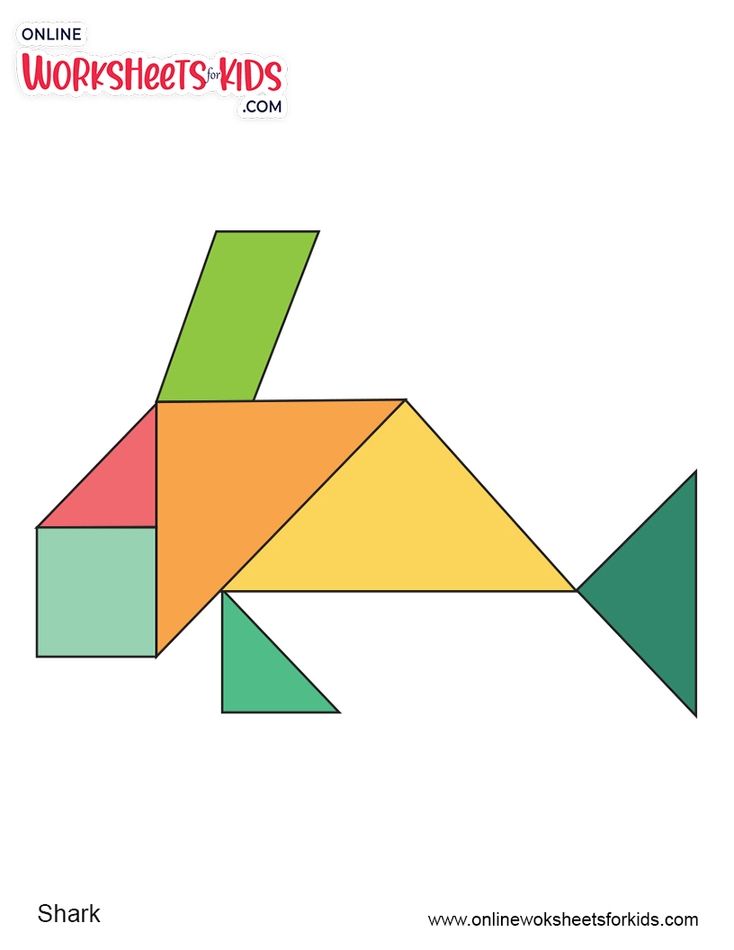 Tangram Sea Animals Worksheets For Grade 1-7