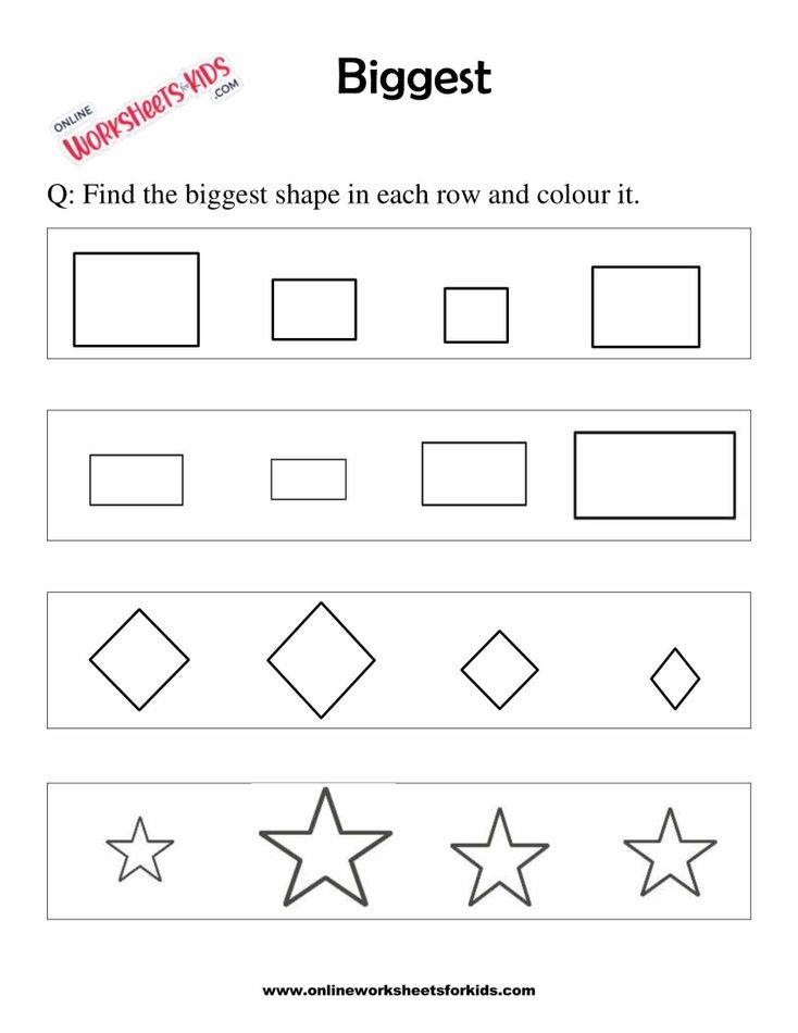 Color The Biggest Or Smallest Shape 2