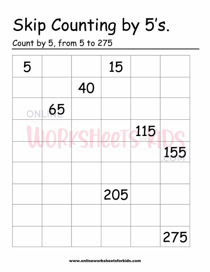 Skip Counting Worksheets 6