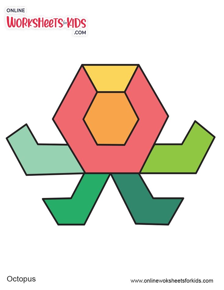 Tangram Sea Animals Worksheets For Grade 1-3