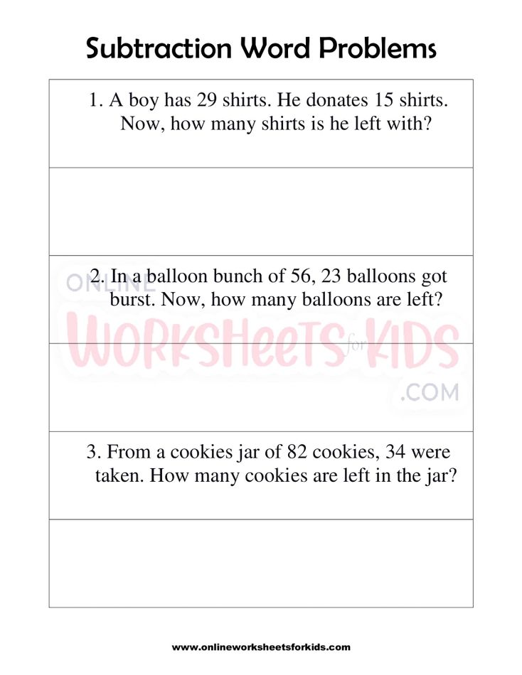 Subtraction Word Problems First Grade 3