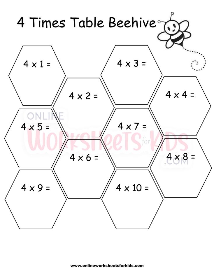 4 Times Table Beehive