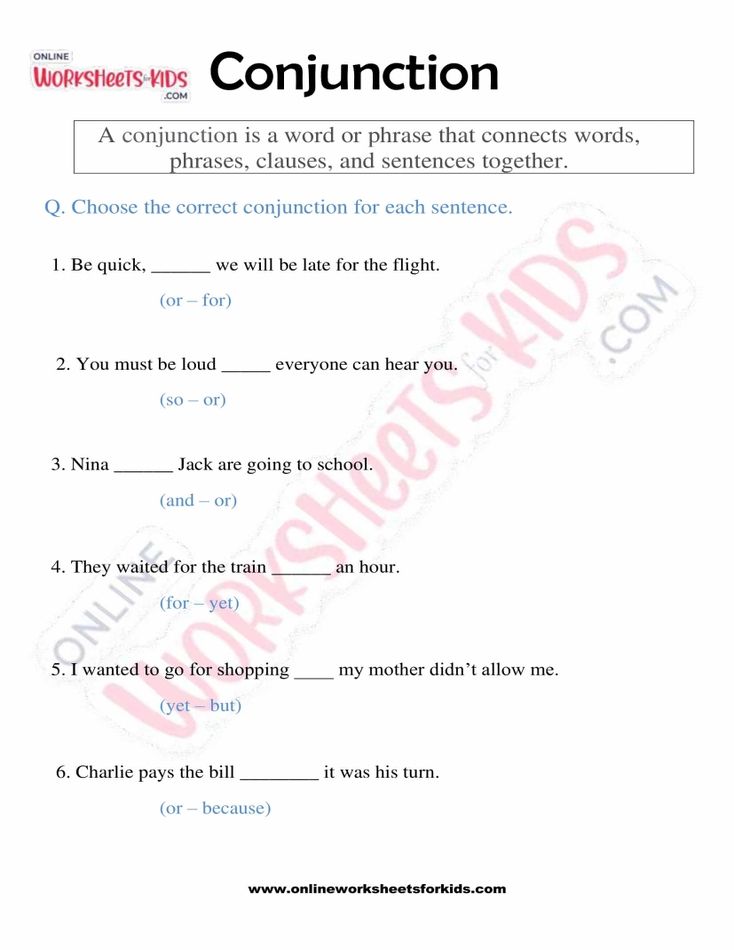 Conjunctions Worksheet 08