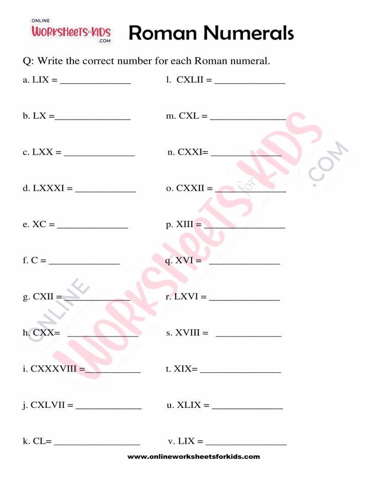 Roman Numerals Worksheet Grade 3-02