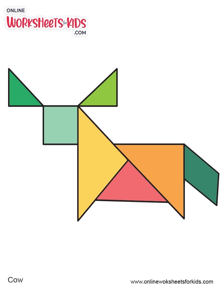 Tangram Animal Worksheets For Grade 1-5