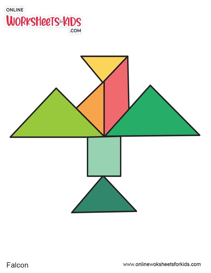 Tangram Birds Worksheets For Grade 1-2