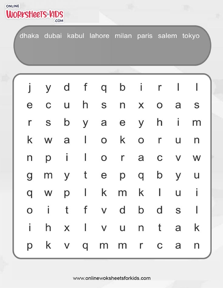 Cities Word Search (Normal)