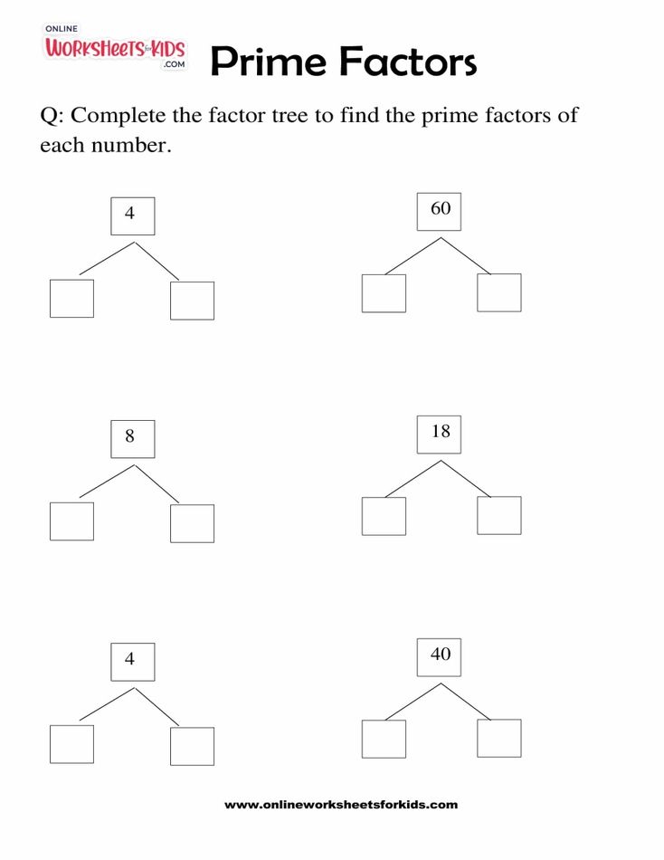 Prime Factors Worksheet Grade 1-02