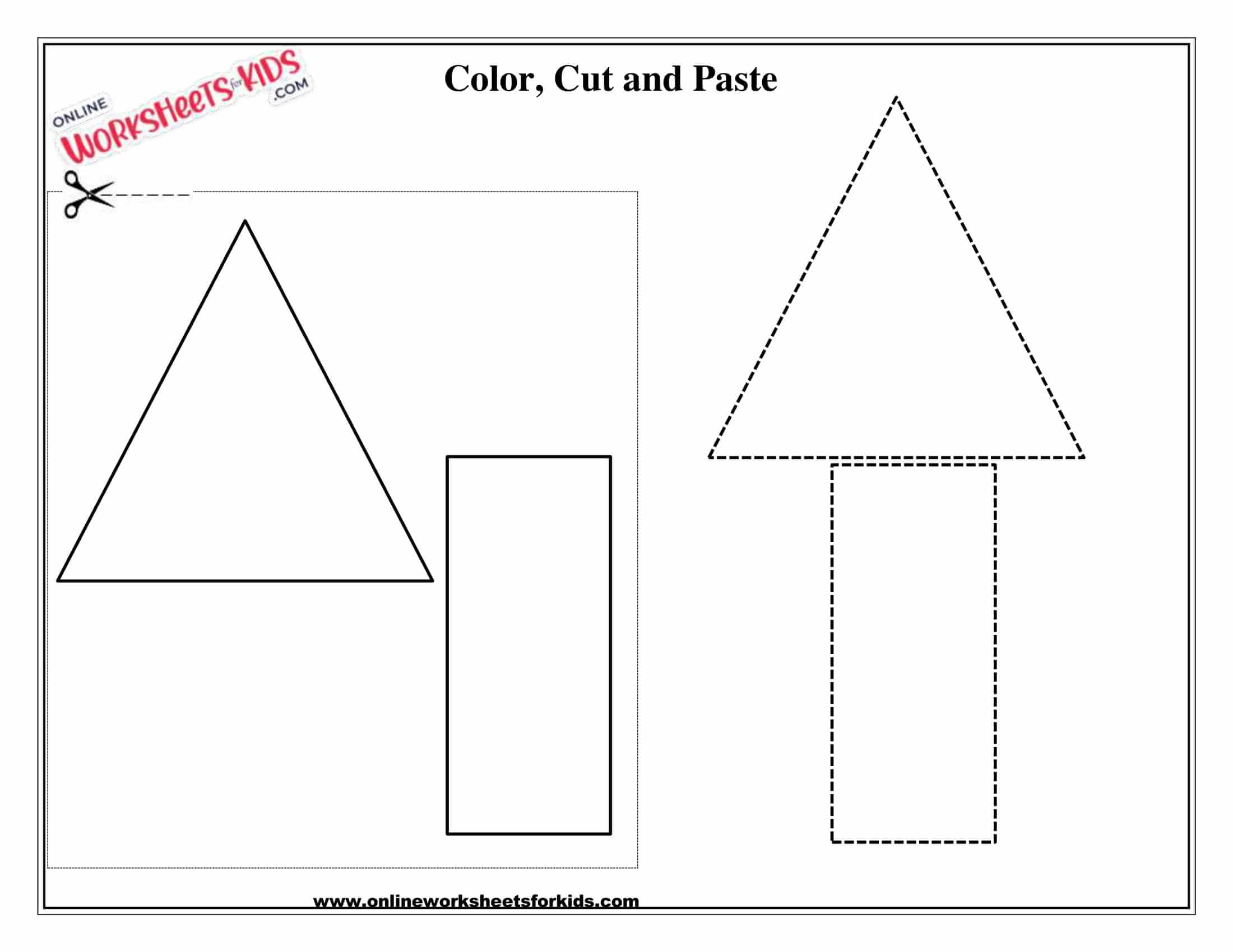 Cut And Paste Shapes Triangle And Rectangle 5