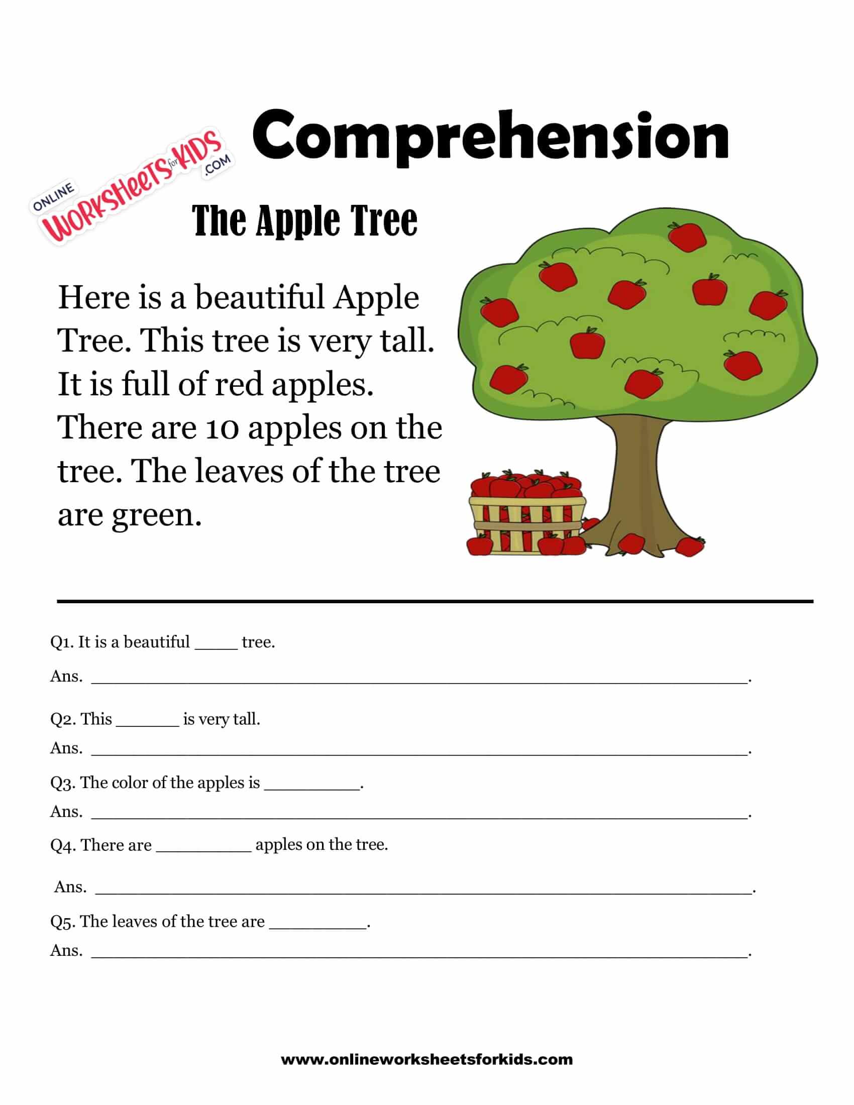 Free Printable Comprehension Worksheets for Grade 1