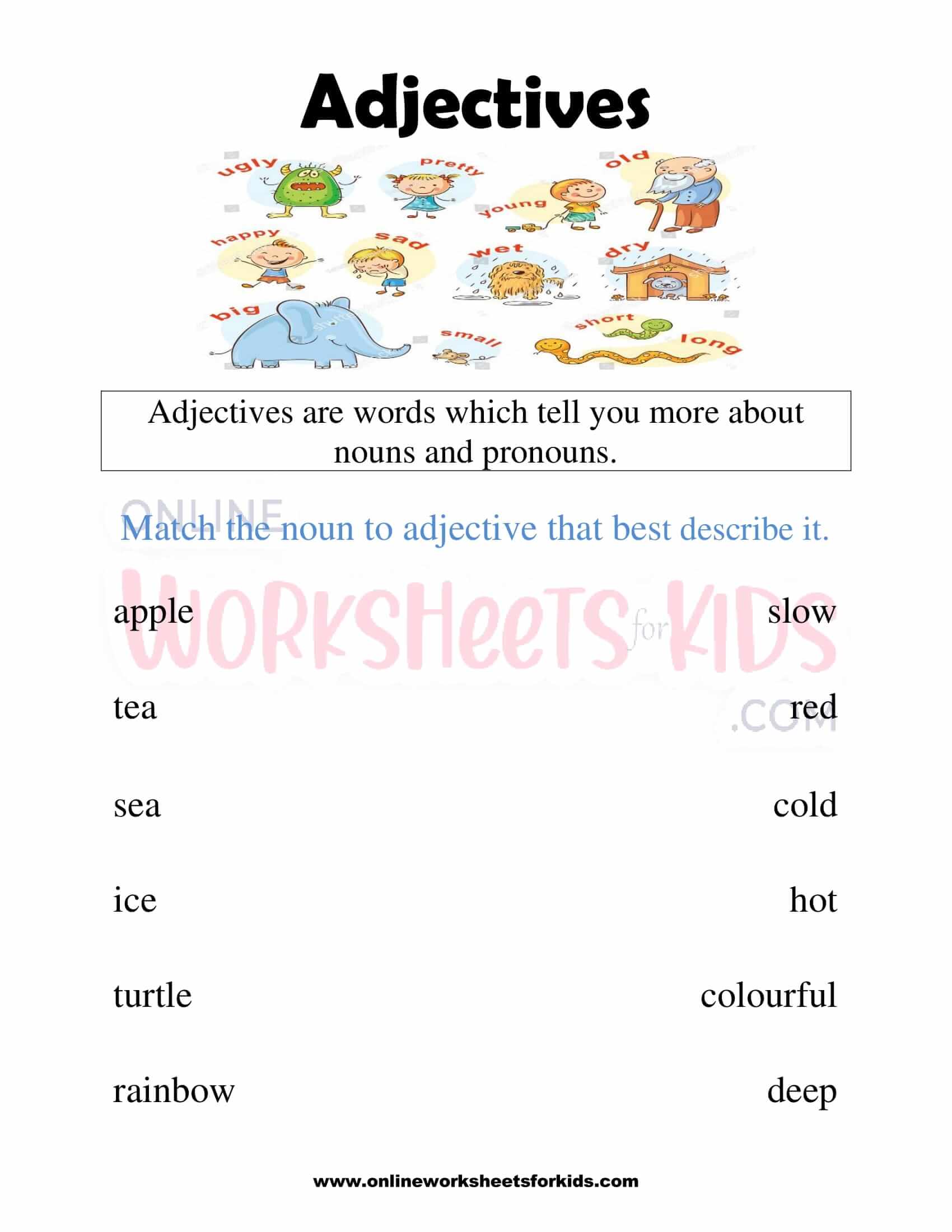 adjectives worksheets grade 3