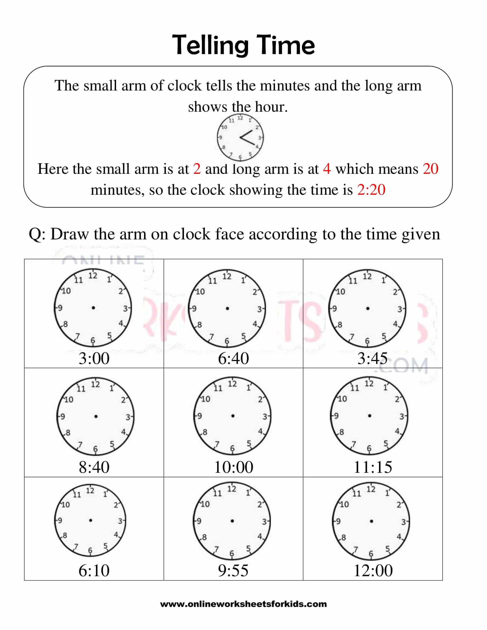 telling time worksheets grade 1 4