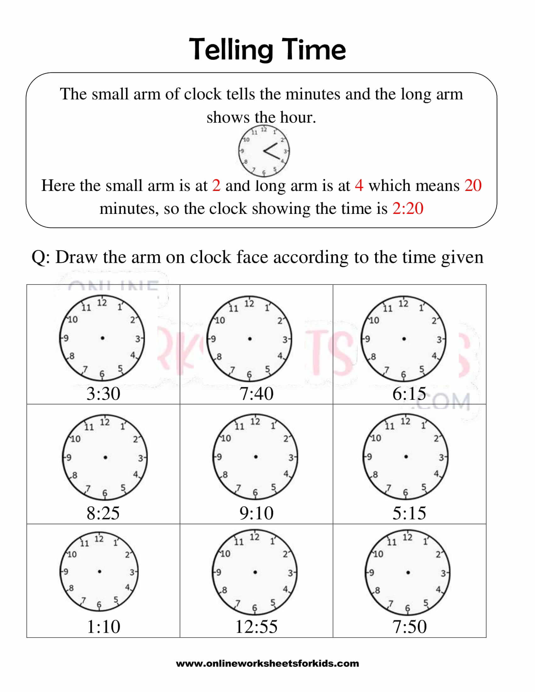 free telling time worksheets grade 1 and printable for kids