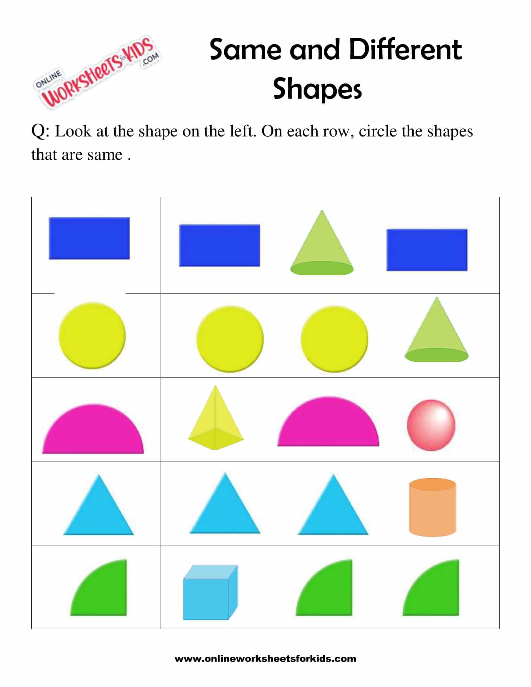 Identify The Shapes That Are The Same 4