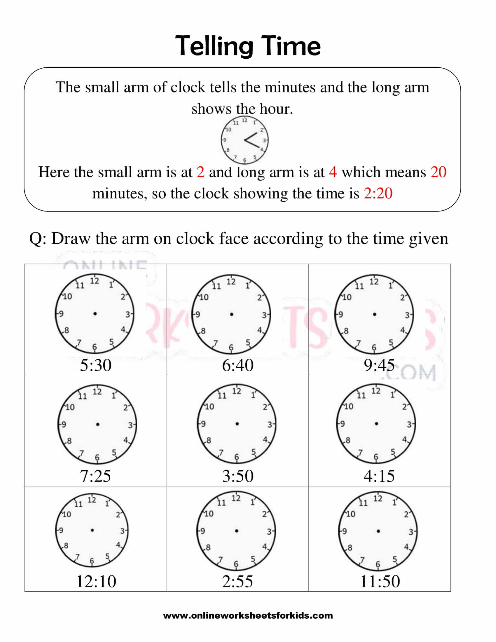 free telling time worksheets grade 1 and printable for kids