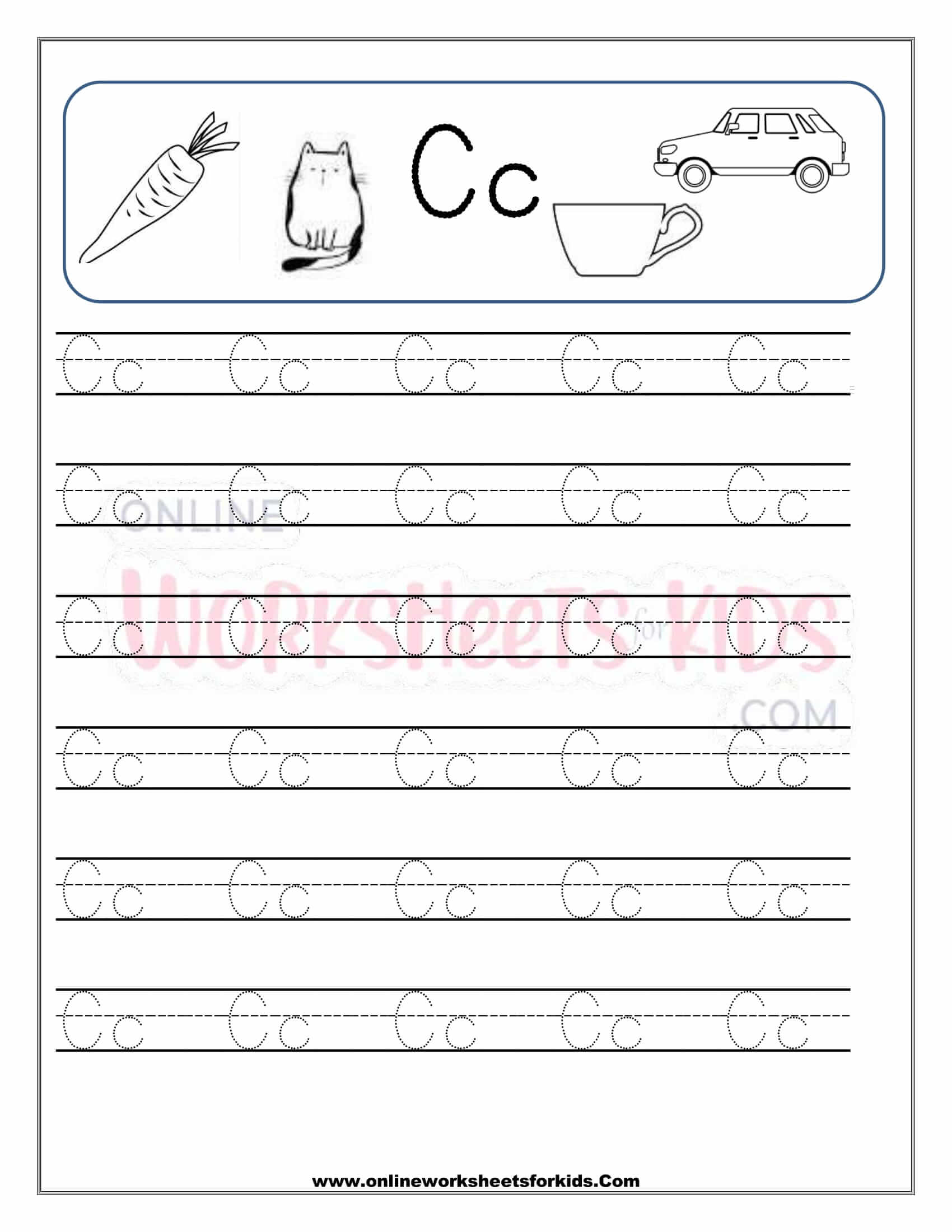 Capital And Small Letter Tracing Worksheet 3