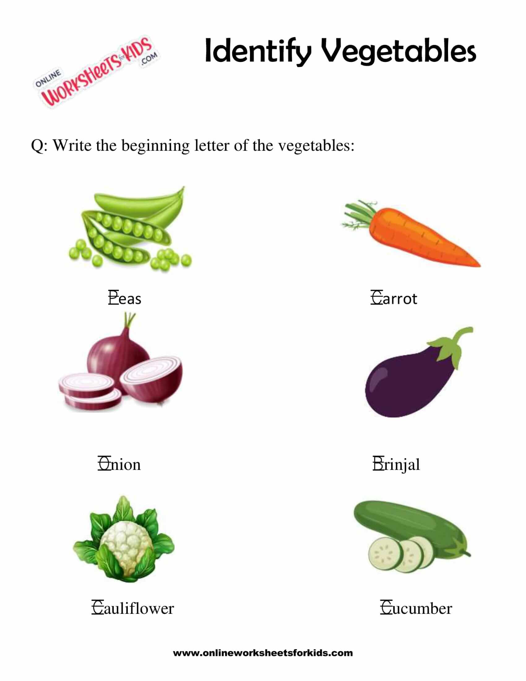 download free vegetables worksheets for preschoolers