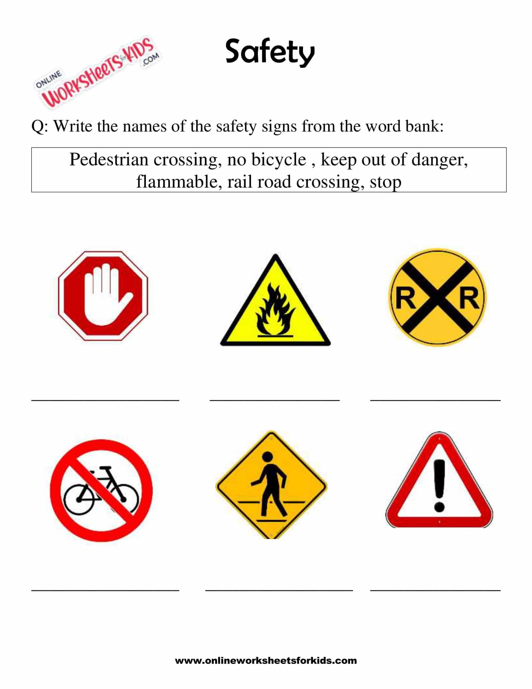 safety worksheets for grade 1 4