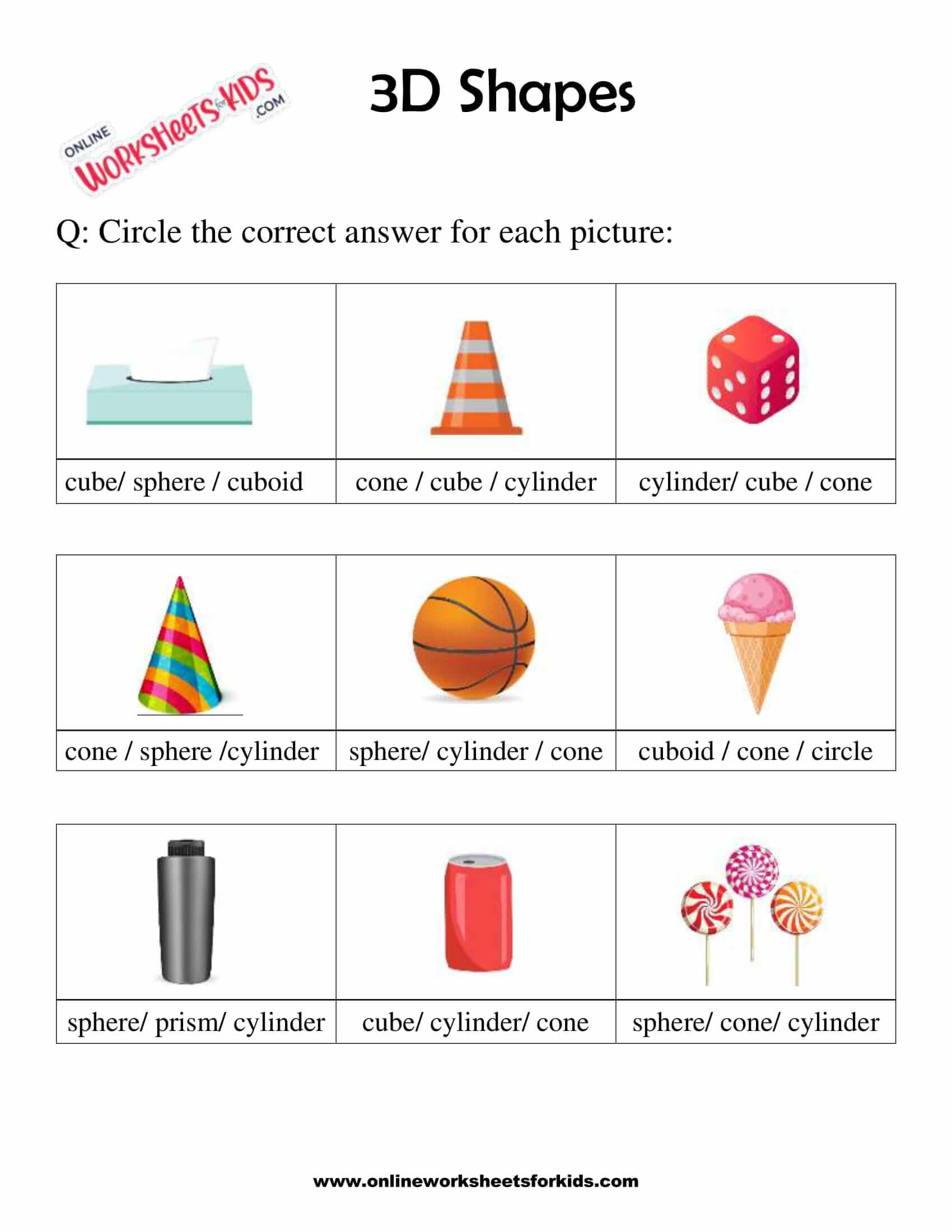 3d shapes worksheets 1st grade 9