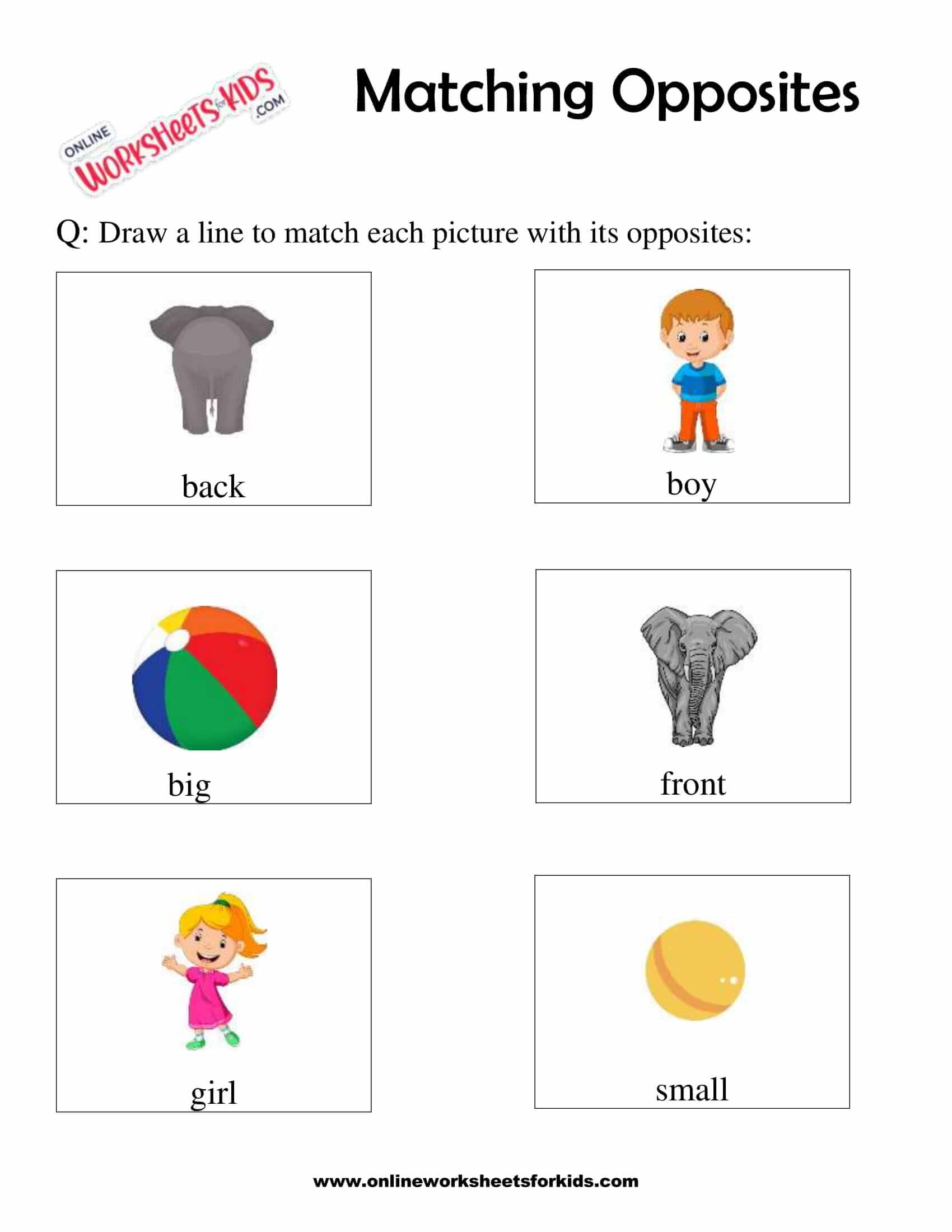 Connect The Two Objects That Are Opposites 4