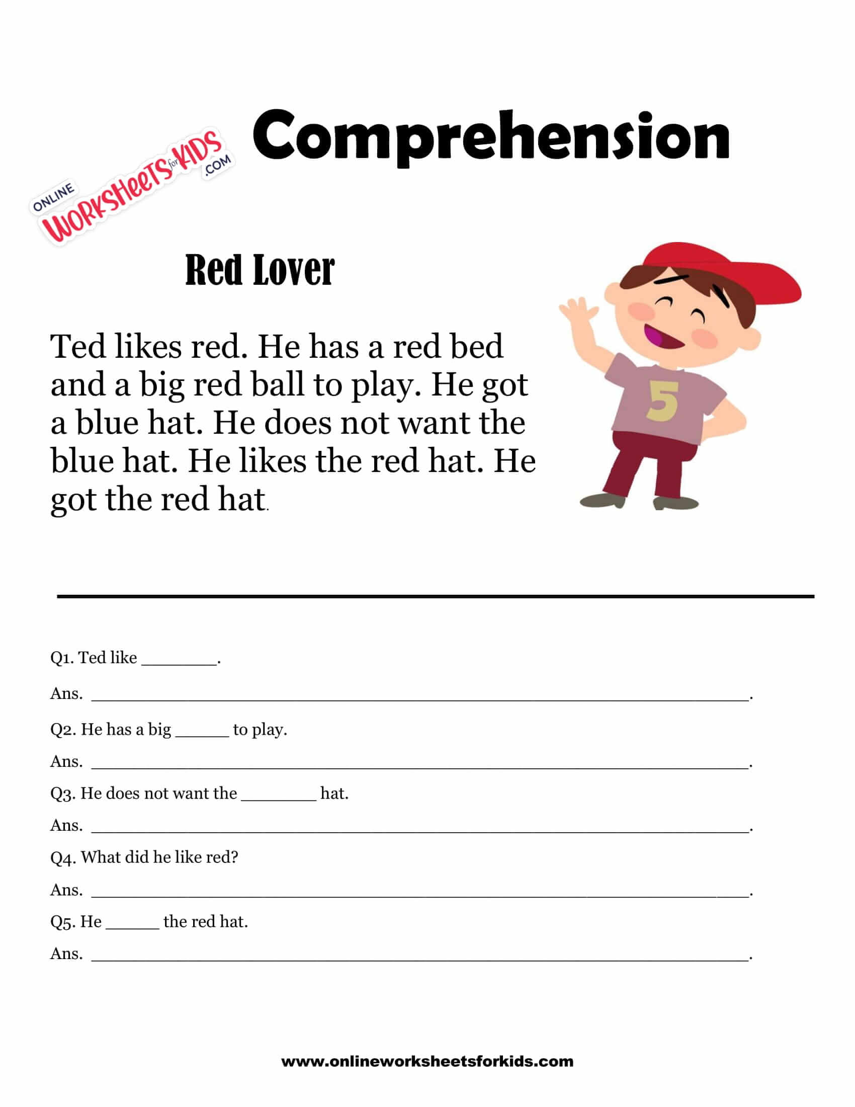 english comprehension worksheets grade 5
