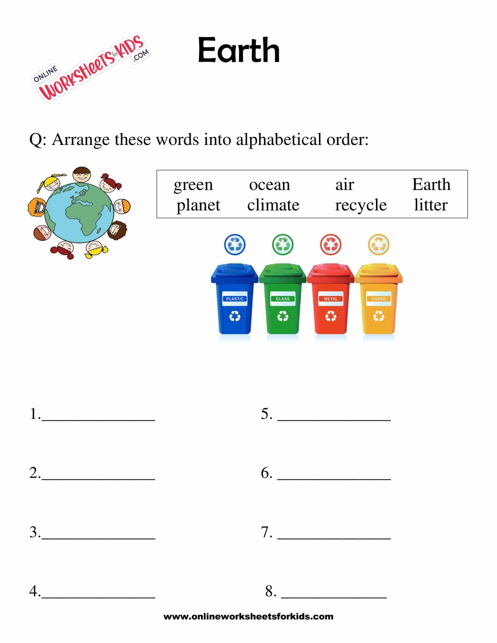 Earth Worksheets For Grade 1 10