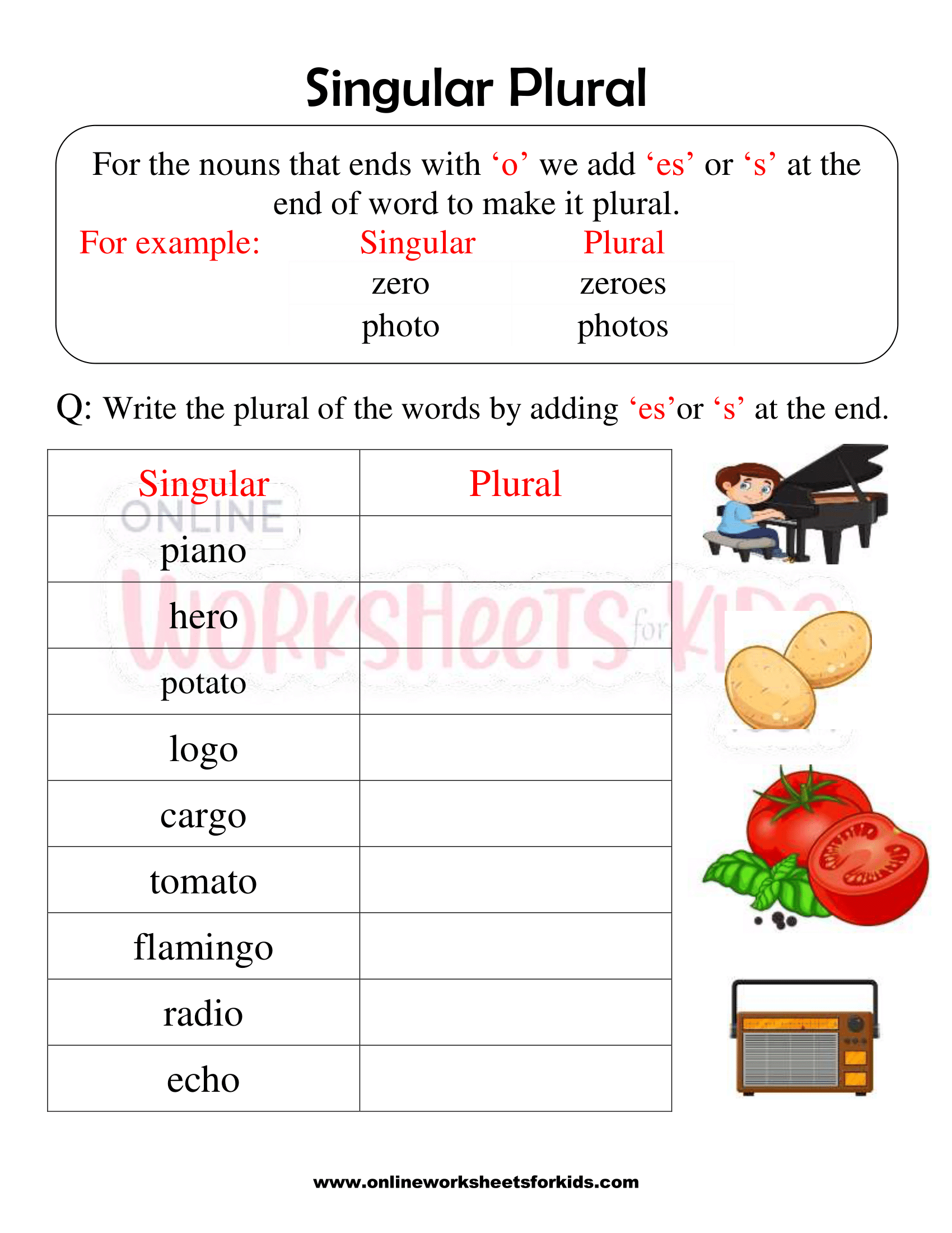 plurals worksheets 1st grade 5