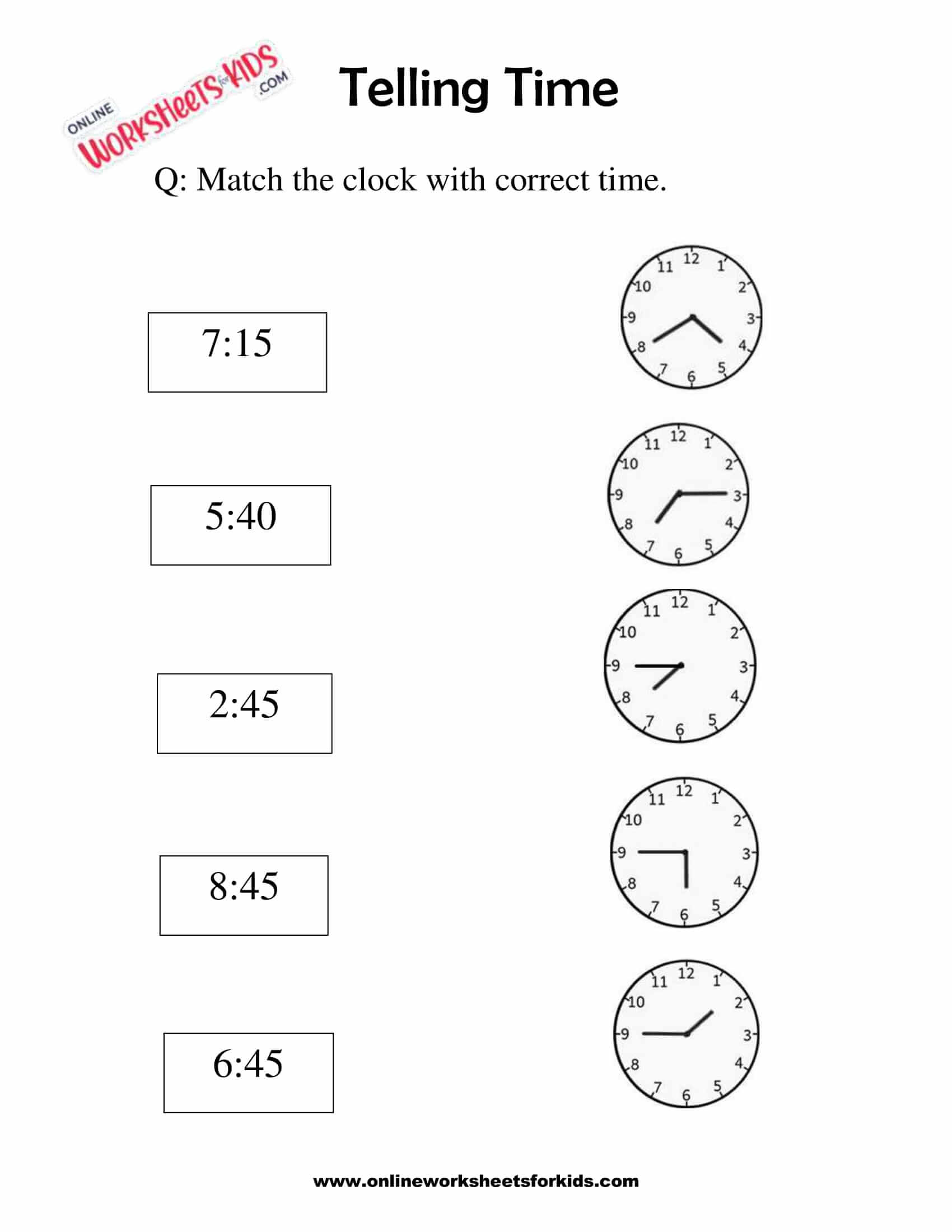 free telling time worksheets grade 1 and printable for kids