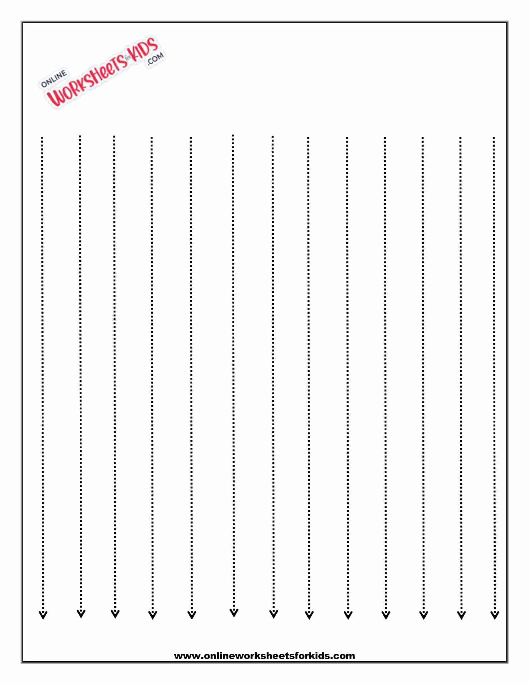 vertical line tracing worksheet 1