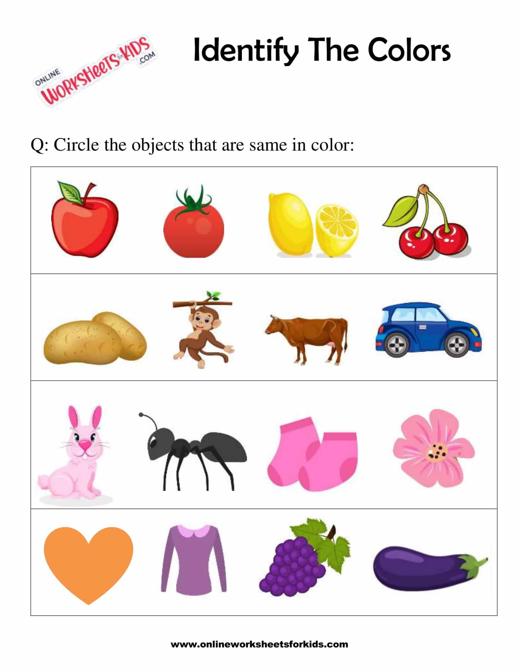 download free printable identify colors worksheet for kids