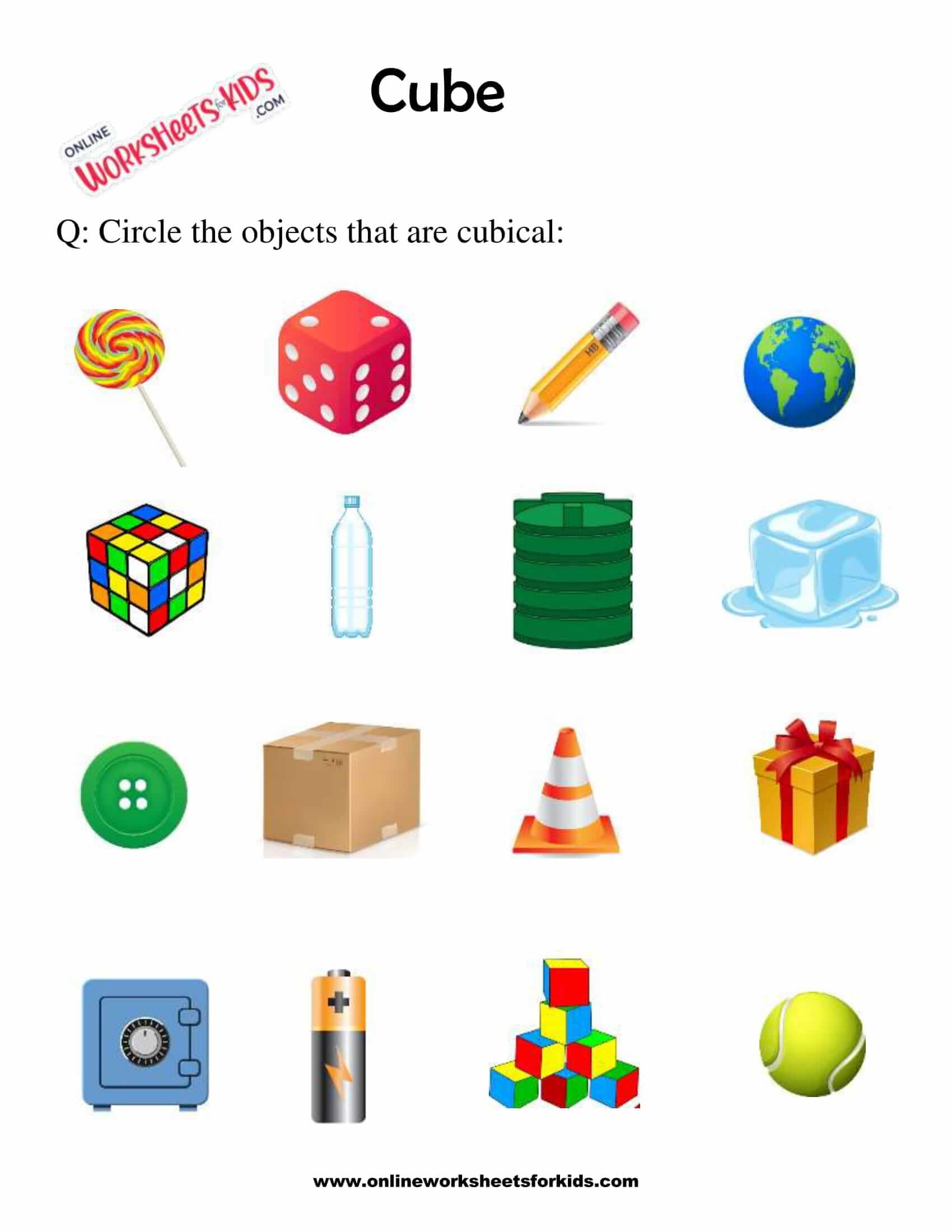 Cube Worksheet For Grade 1-1