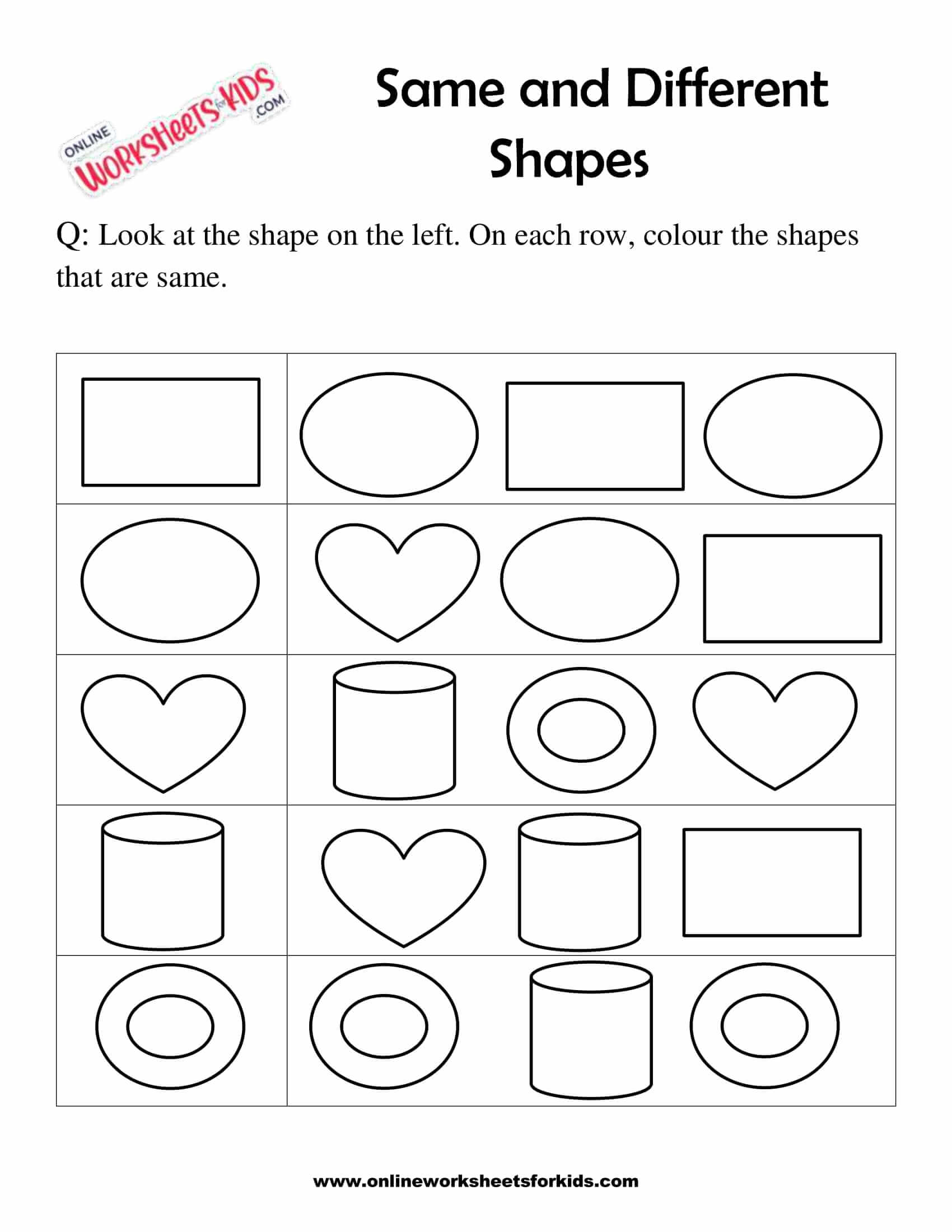 Identify The Shapes That Are The Same 1