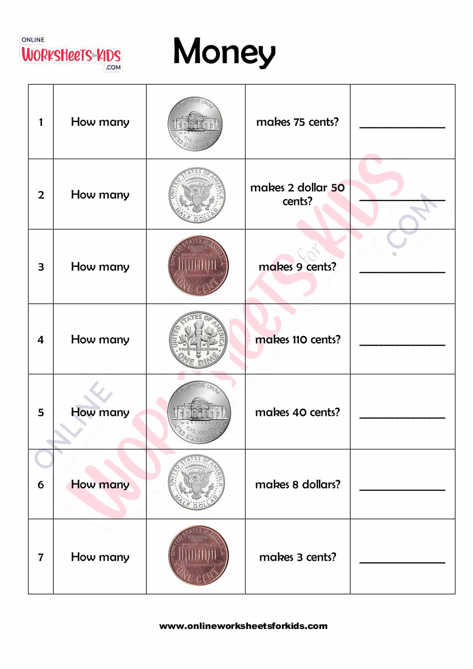 download free printable money worksheets for grade 2