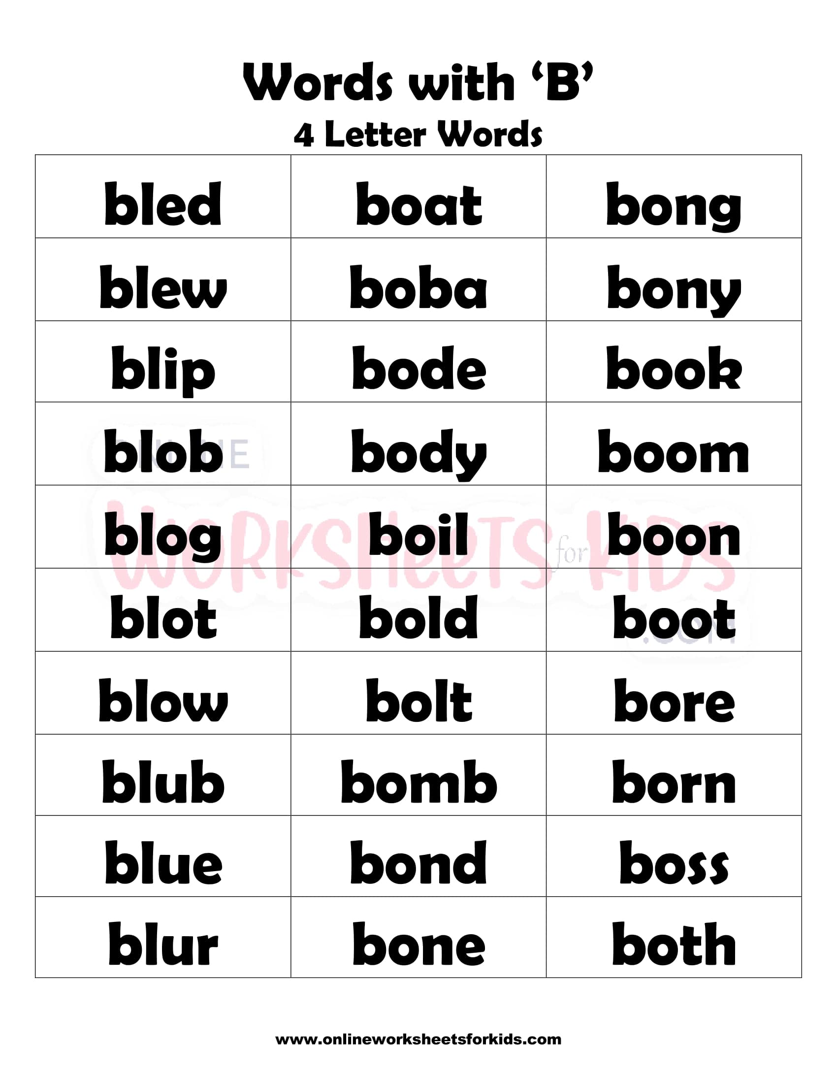 What Words Start With Letter B? *Words For Toddlers* 